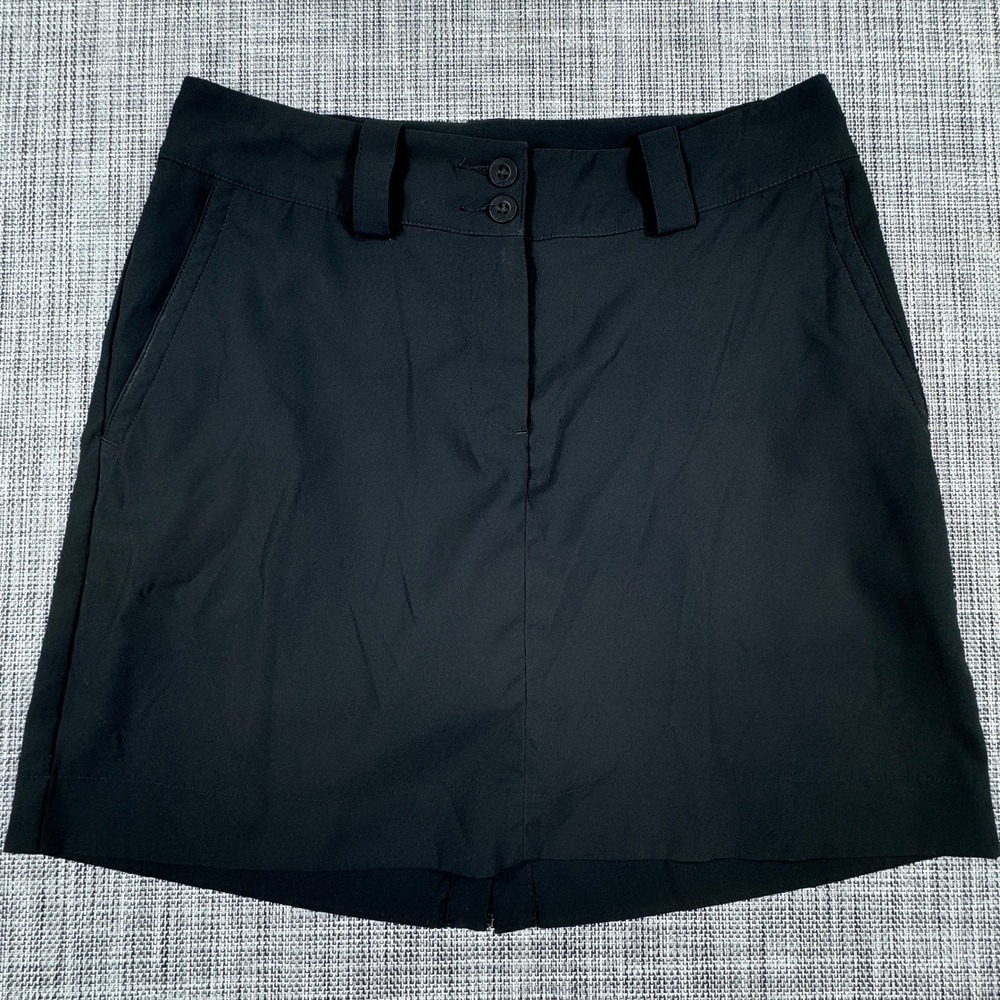 Nike Golf Skort Womens 2 Black Dri FIT Tour Performance Stretch Pockets Skirt